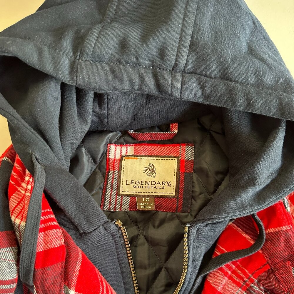 Legendary Whitetail Flannel Jacket  Zipper and button up design  No signs of wea
